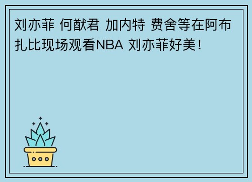刘亦菲 何猷君 加内特 费舍等在阿布扎比现场观看NBA 刘亦菲好美！